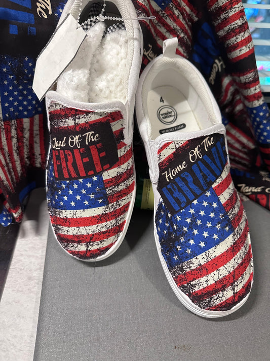 American flag custom slip on shoes
